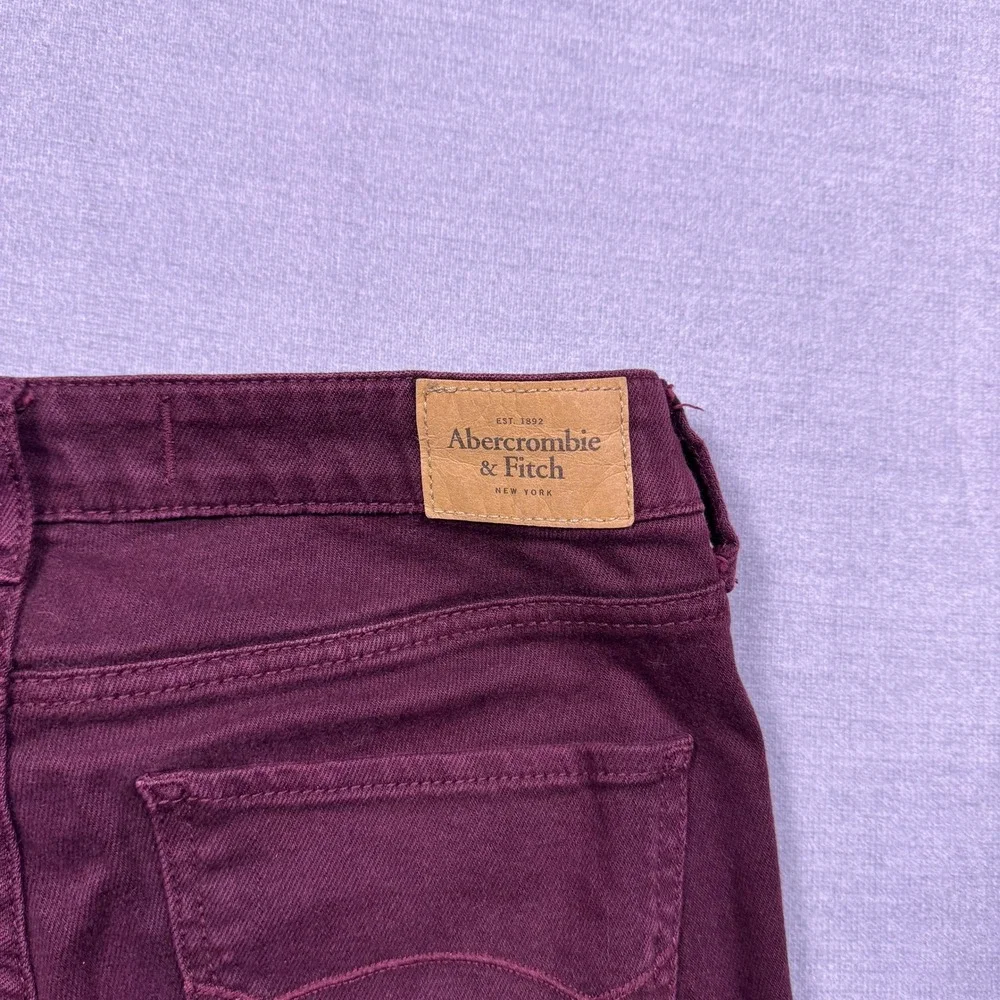 Abercrombie Fitch Purple Maroon Skinny Jeans Women's Size 6R Waist 28 Length 29 - Picture 3 of 11